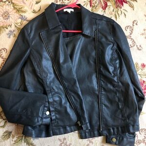 Eileen Fisher Black Jacket Asymmetrical Moto Design
